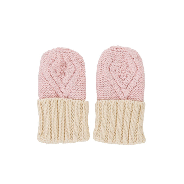 Cable Knit Mittens Pink - Acorn Kids Accessories