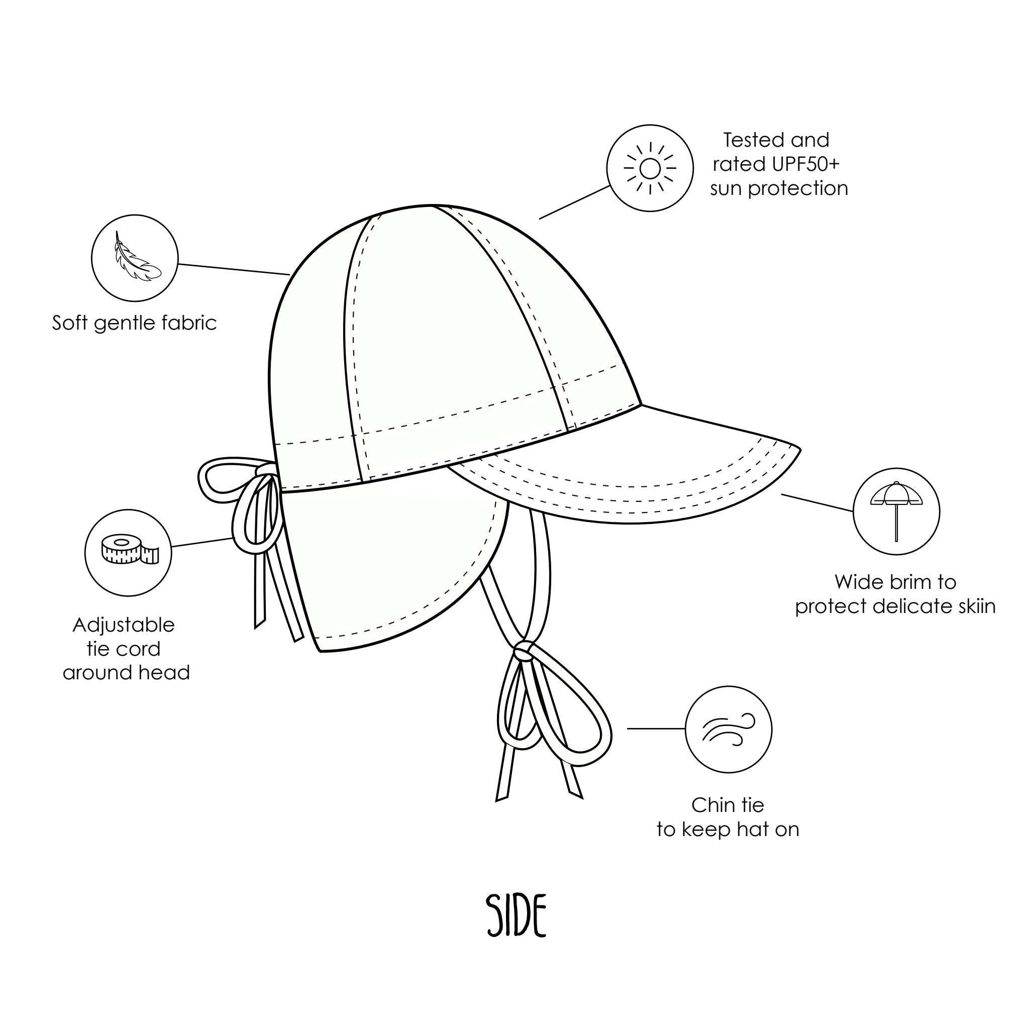 Camille Baby Flap Cap | Acorn Kids Baby Flap Caps– Acorn Kids Accessories