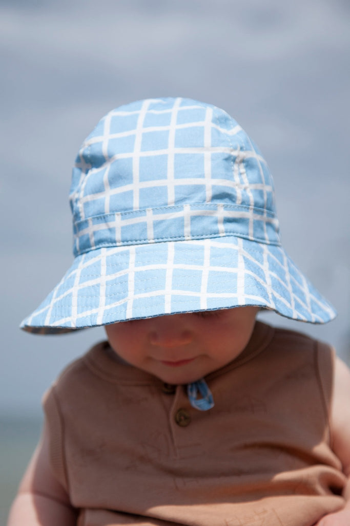 Checks Baby Sun Hat - Acorn Kids Accessories