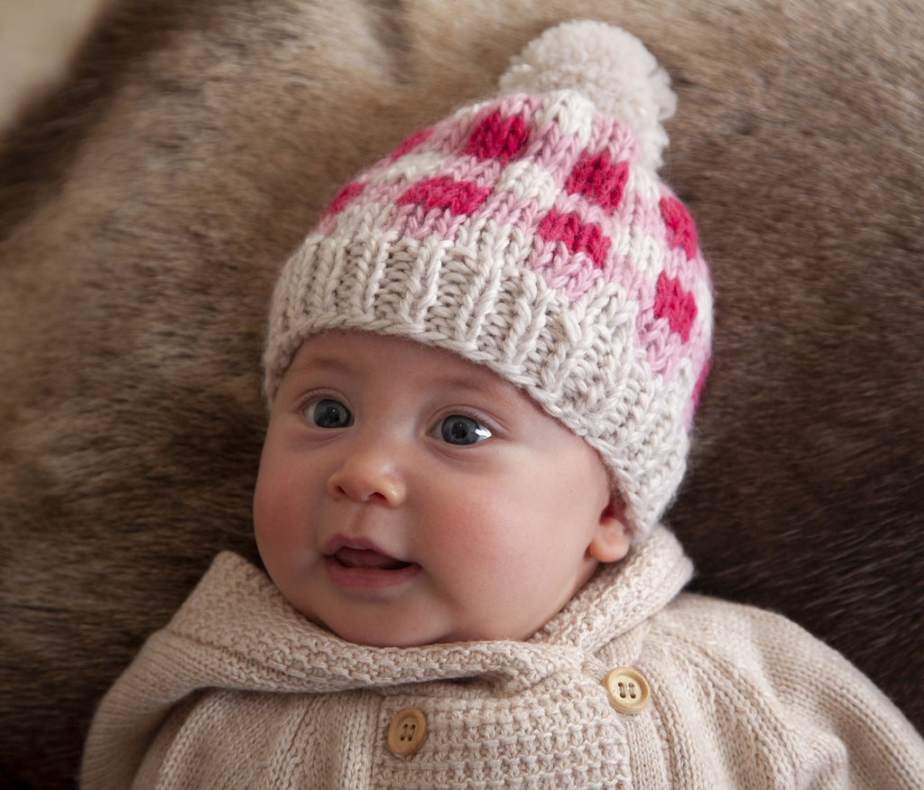 Checks Beanie Pink - Acorn Kids Accessories