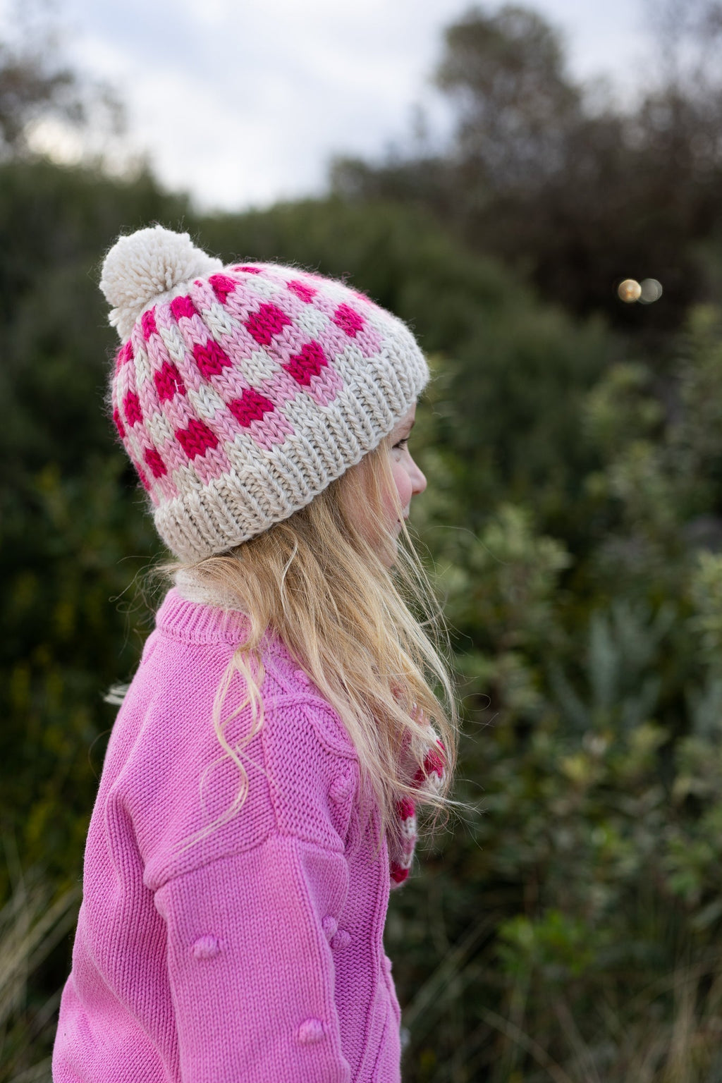 Checks Beanie Pink - Acorn Kids Accessories