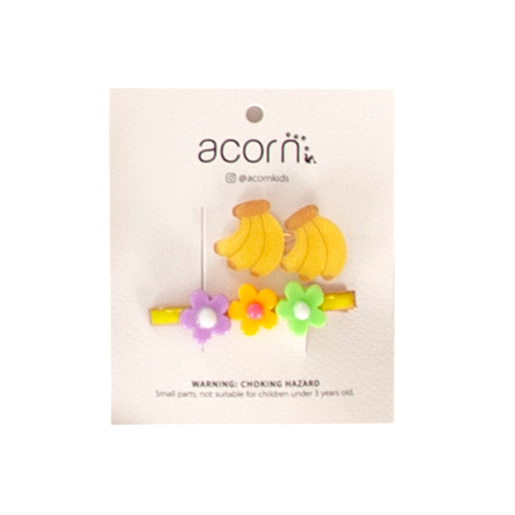Daisy and Fruit Hair Clip Bananas - Acorn Kids Accessories