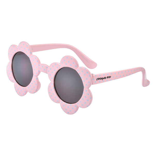 Daisy Flower Sunglasses - Pink with Aqua Spots - Acorn Kids Accessories