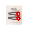 Daisy Hair Clip Red and Grey - Acorn Kids Accessories