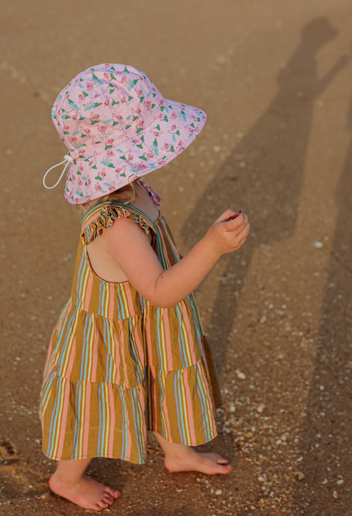 Dancing Flamingo Broad Brim Bucket Hat - Acorn Kids Accessories
