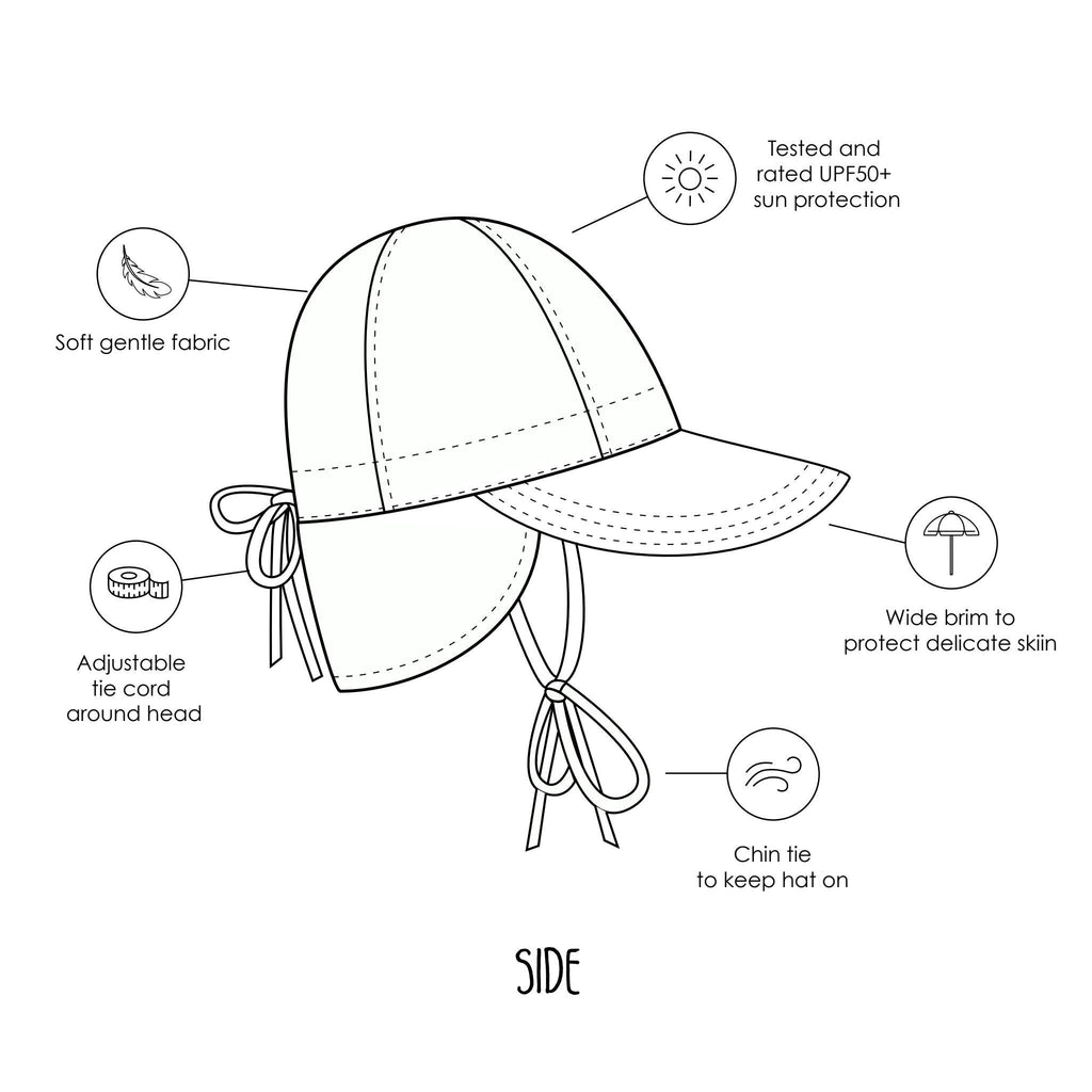 Falling Rainbow Baby Flap Hat - Acorn Kids Accessories