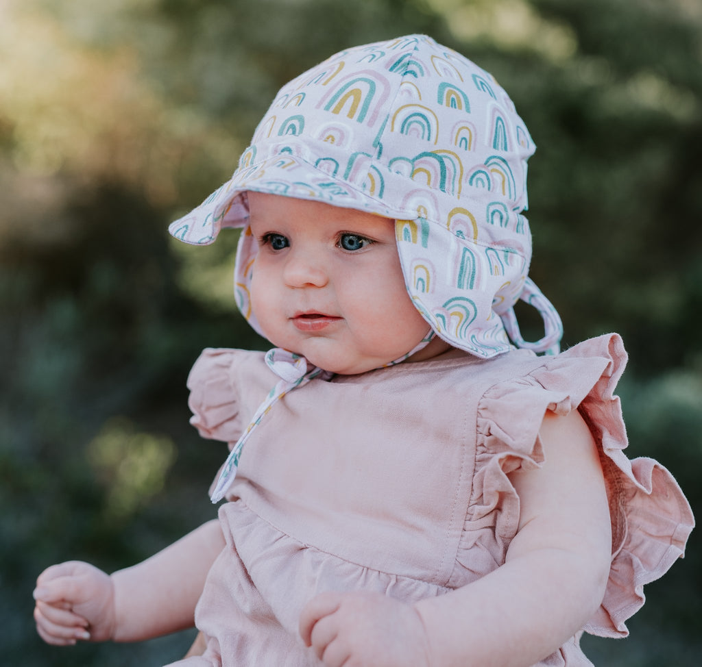 Falling Rainbow Baby Flap Hat - Acorn Kids Accessories