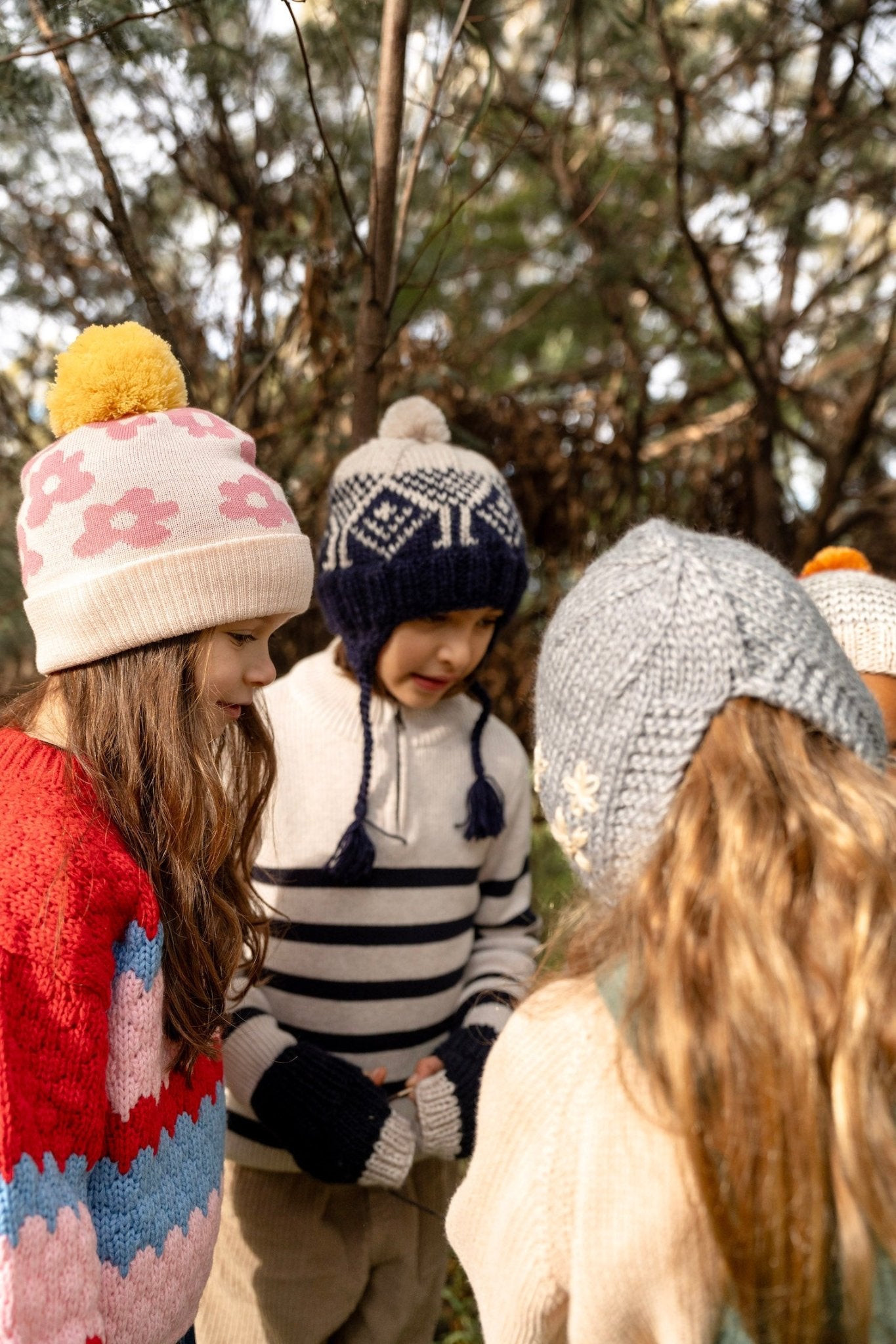 Pink Beanie - Flower Power | Acorn Kids Merino Winter Hats | Acorn