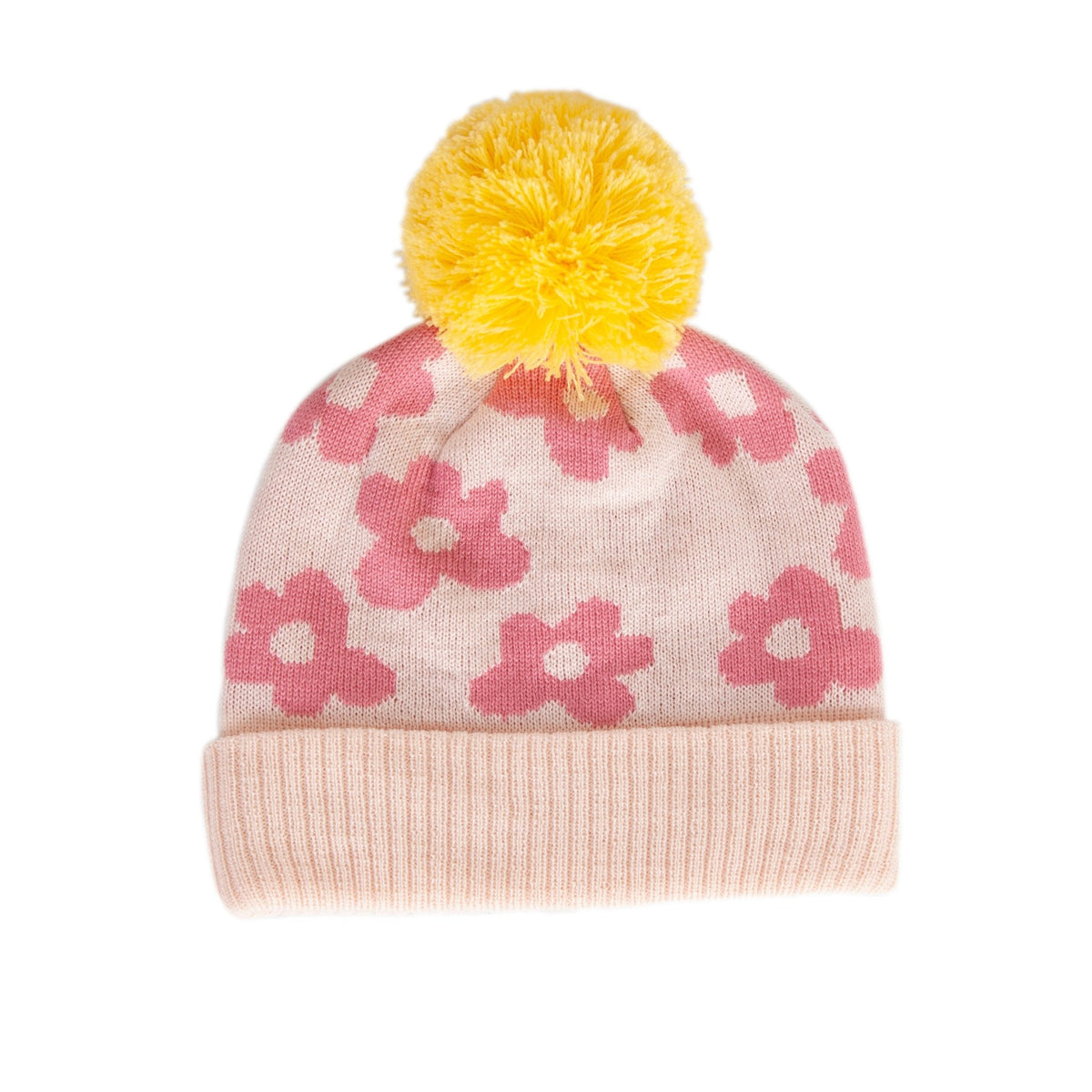 Pink Beanie - Flower Power | Acorn Kids Merino Winter Hats | Acorn
