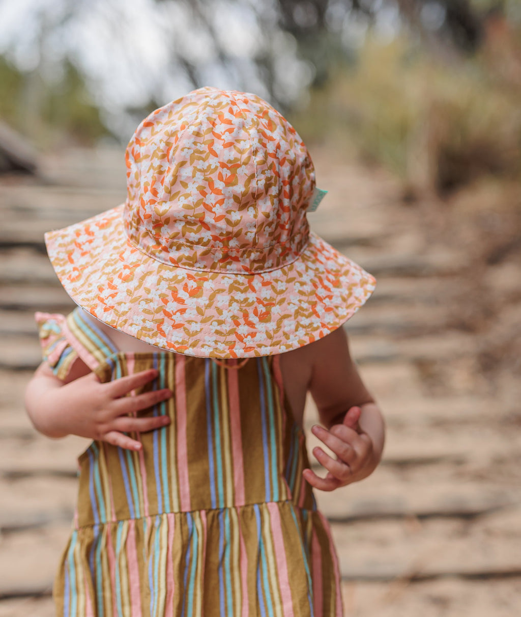 Flower Vines Wide Brim Sunhat - Acorn Kids Accessories