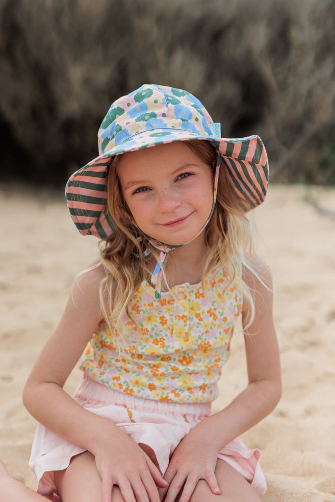 Full Bloom Wide Brim Reversible Sunhat - Acorn Kids Accessories