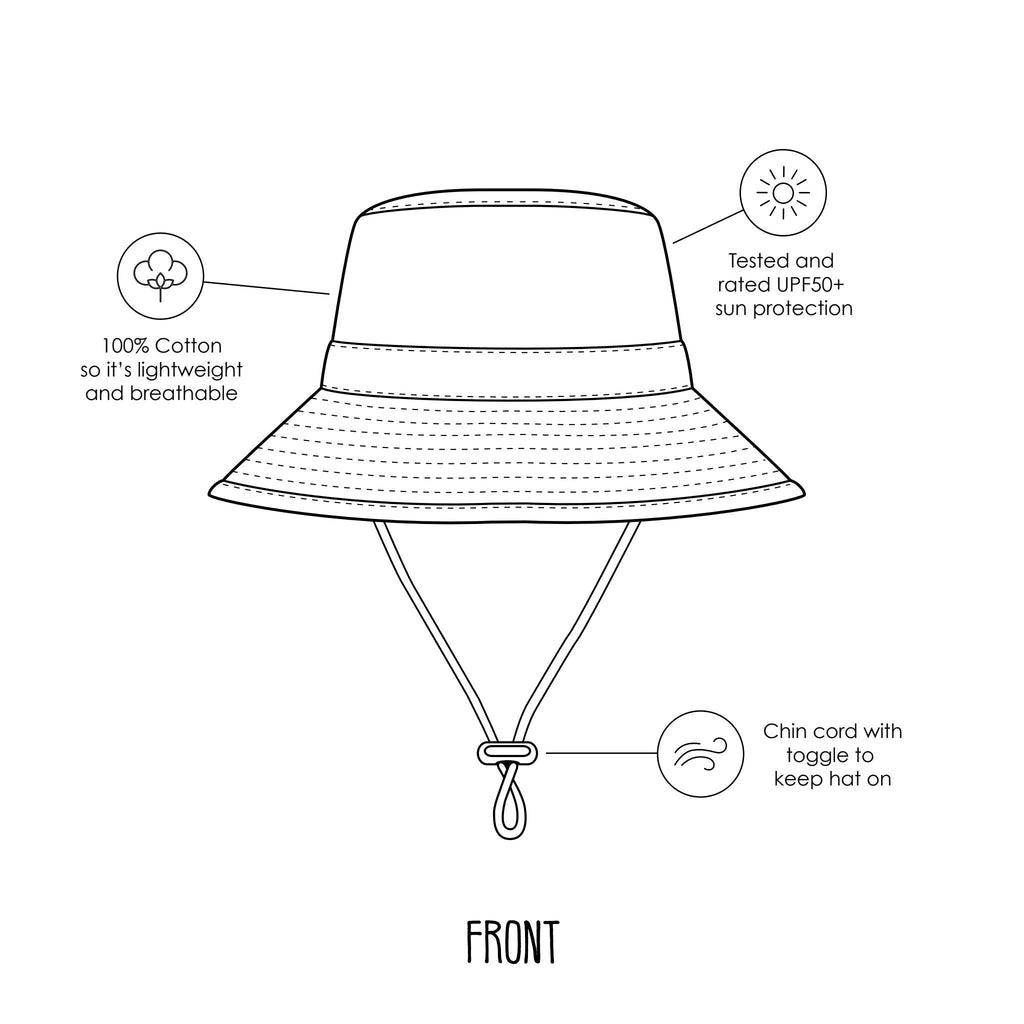 Let's Hit The Road Wide Brim Bucket Hat - Acorn Kids Accessories