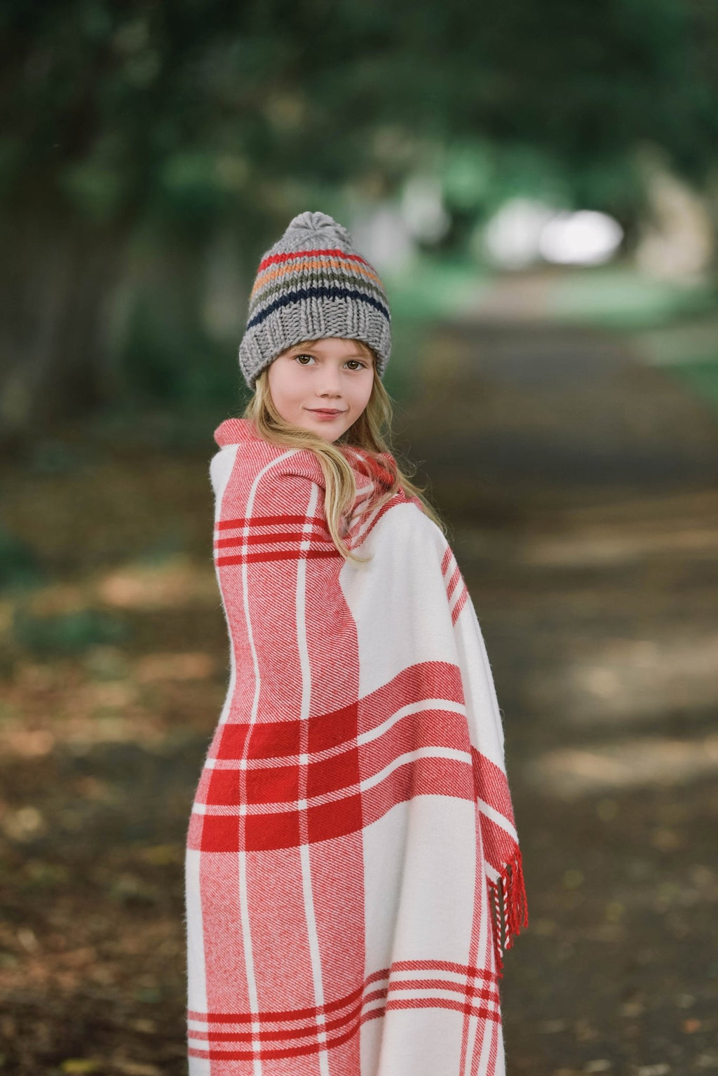 Rainbow Stripe Beanie Grey - Acorn Kids Accessories