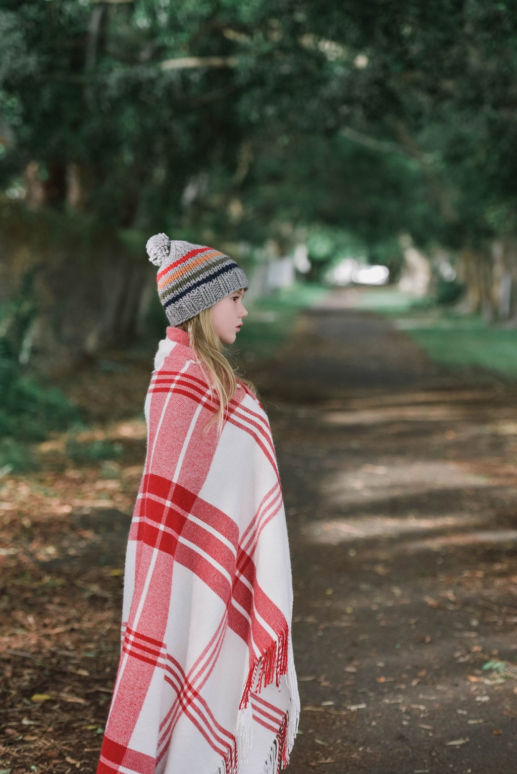 Rainbow Stripe Beanie Grey - Acorn Kids Accessories