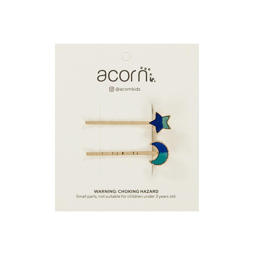 Stars and Moons Clips Blue - Acorn Kids Accessories