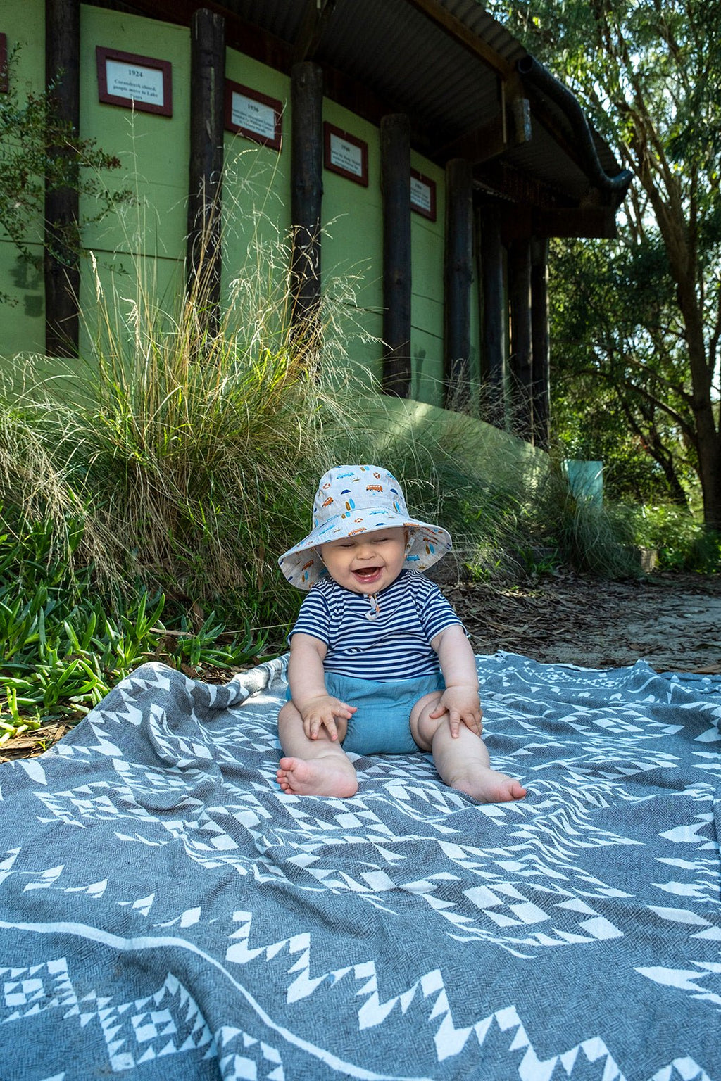 Sunrise Surfer Wide Brim Infant Sunhat - Acorn Kids Accessories