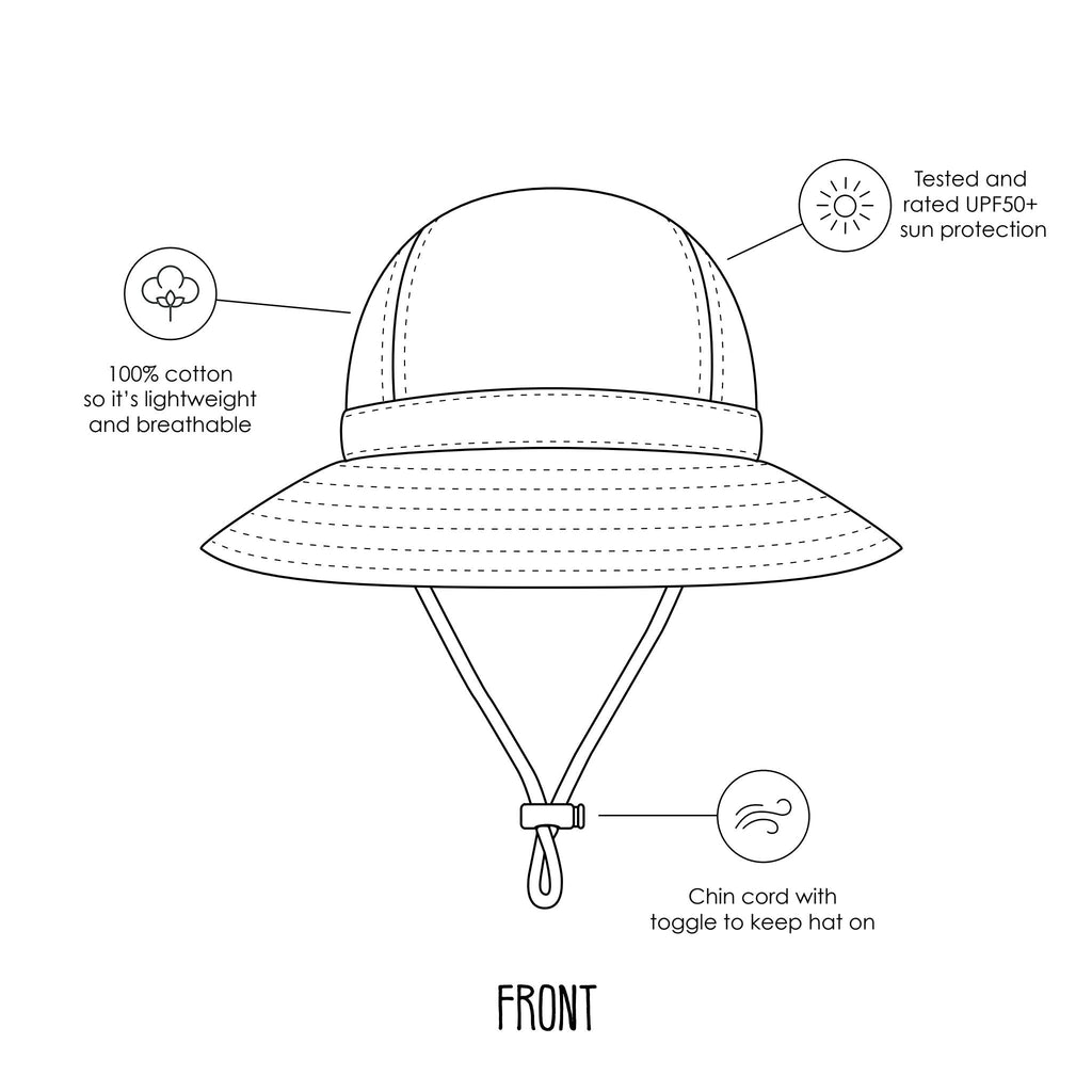 Sunrise Surfer Wide Brim Infant Sunhat - Acorn Kids Accessories