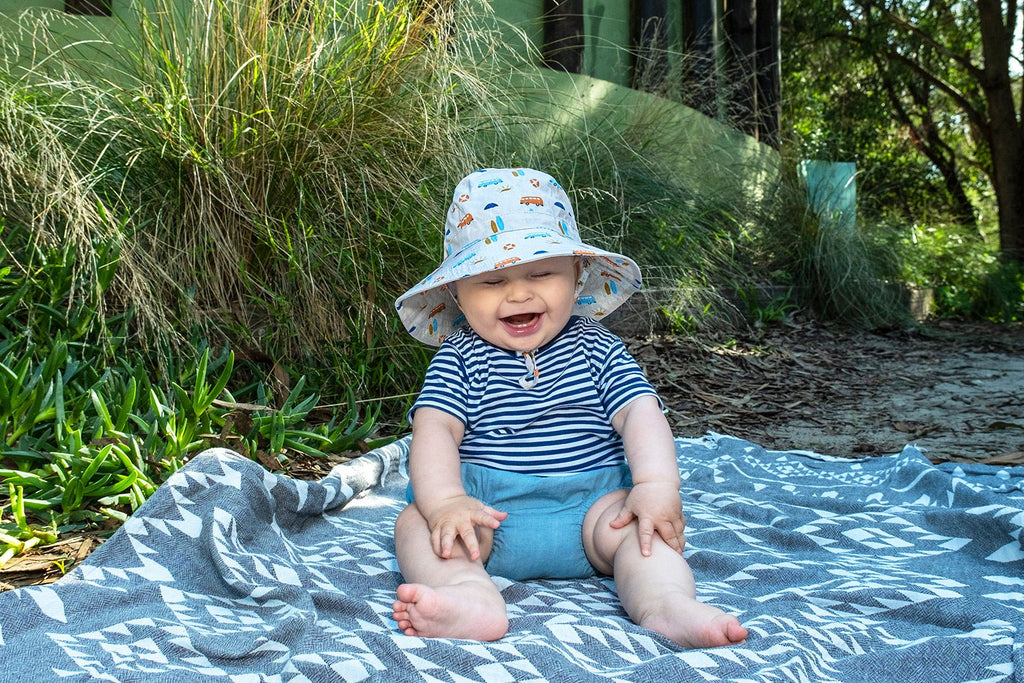 Sunrise Surfer Wide Brim Infant Sunhat - Acorn Kids Accessories