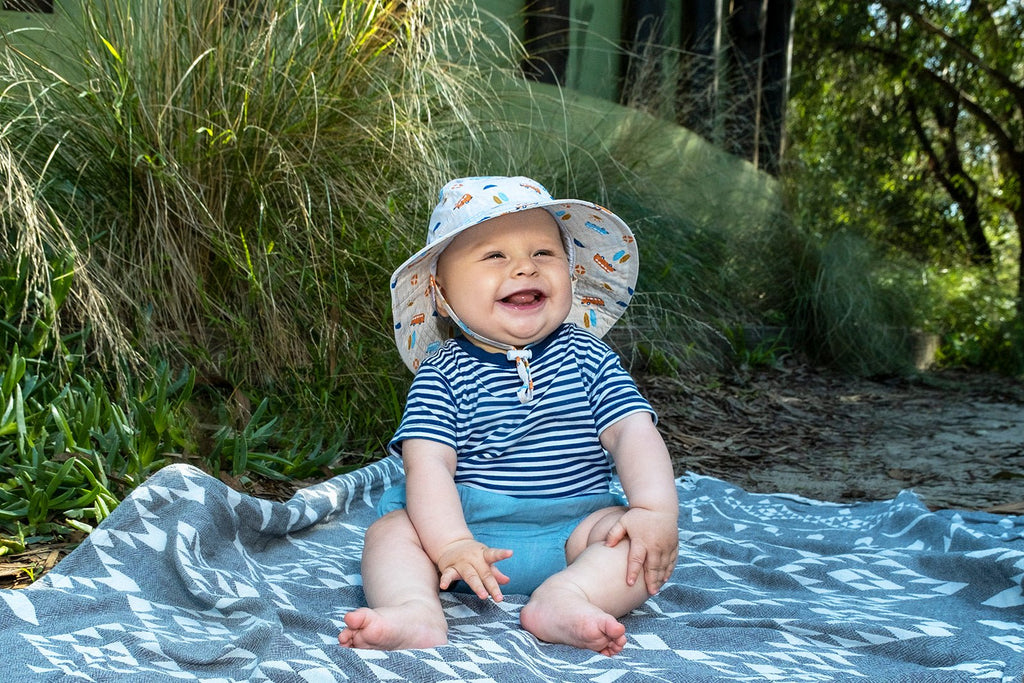 Sunrise Surfer Wide Brim Infant Sunhat - Acorn Kids Accessories