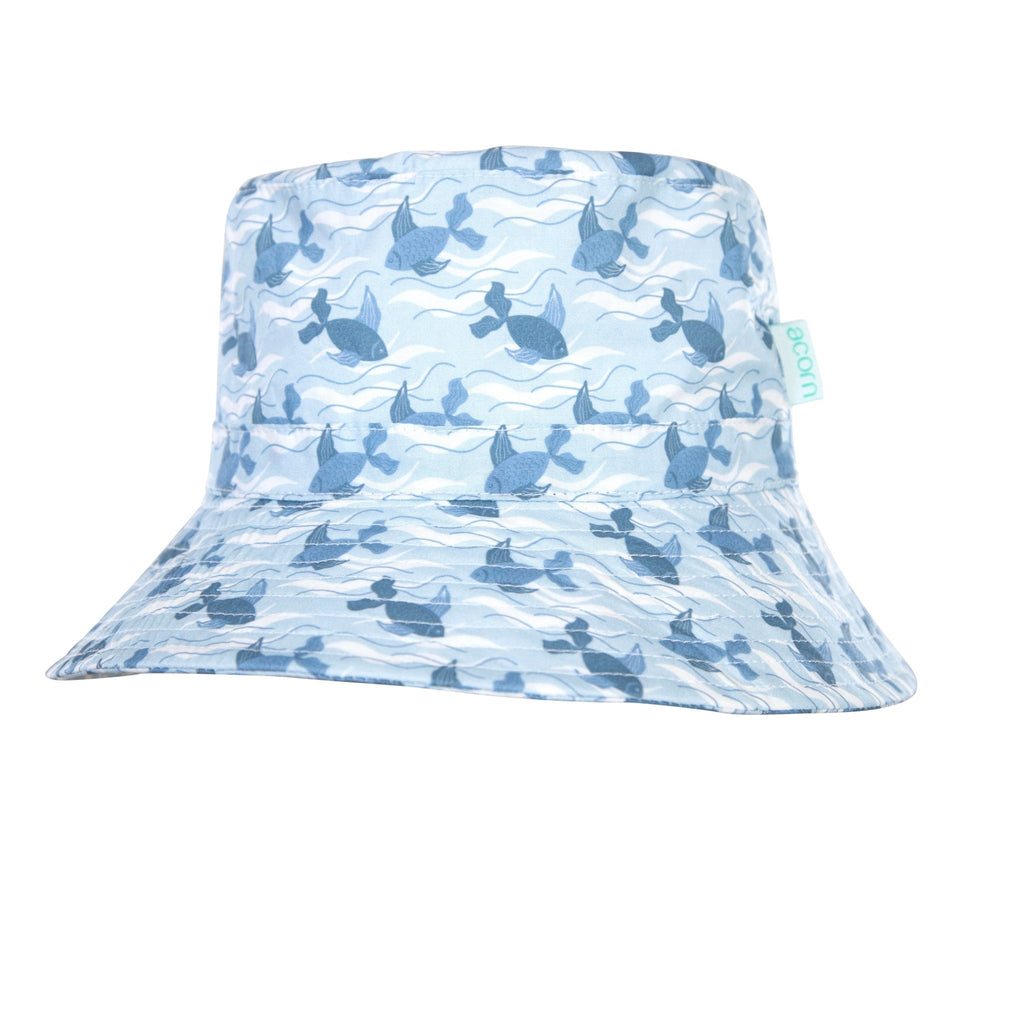 Swimming Fish Wide Brim Bucket Hat - Acorn Kids Accessories