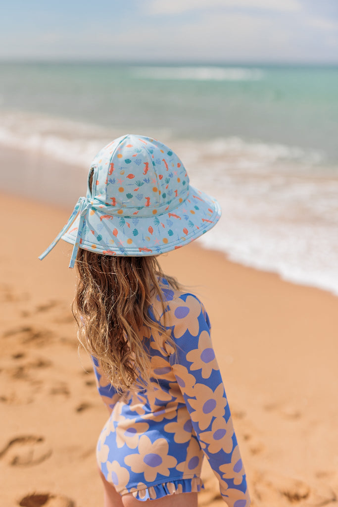 Tropical Reef wide Brim Swim Hat - Acorn Kids Accessories