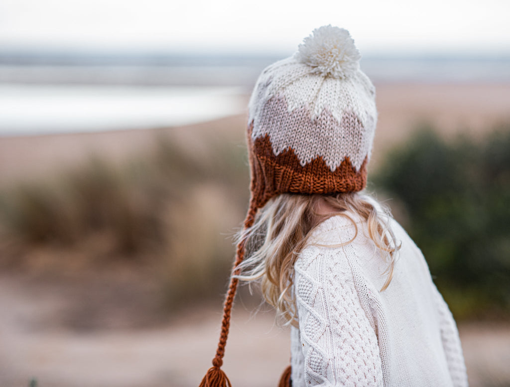 Zig Zag Beanie Chestnut - Acorn Kids Accessories