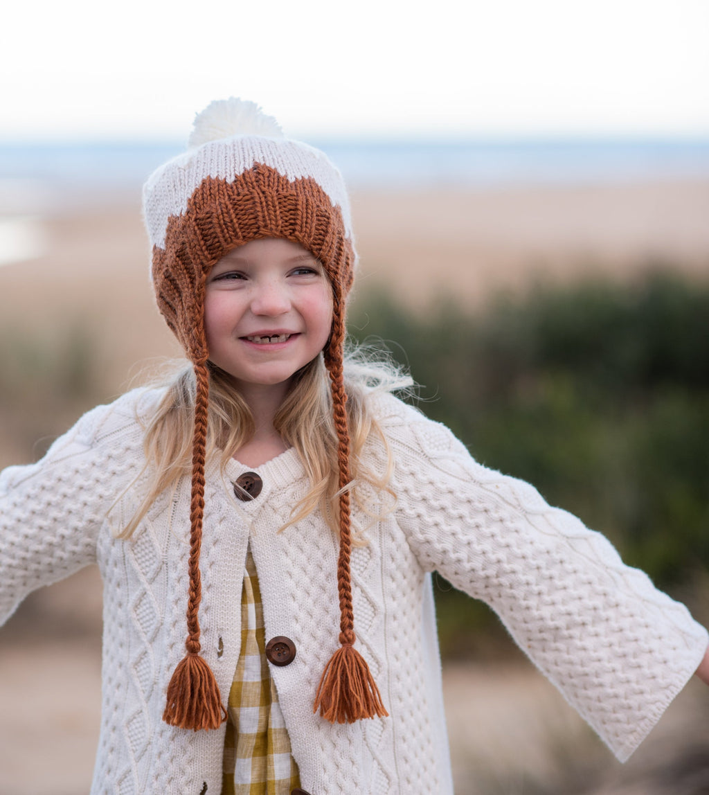 Zig Zag Beanie Chestnut - Acorn Kids Accessories
