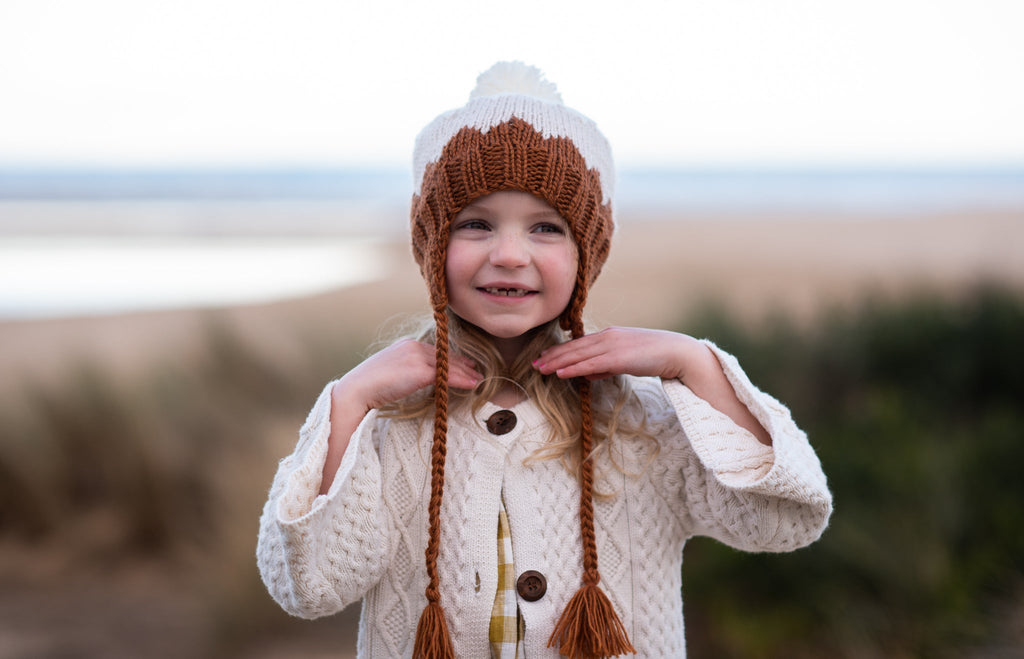 Zig Zag Beanie Chestnut - Acorn Kids Accessories